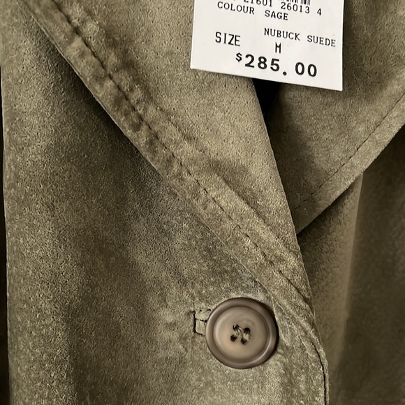 NWT DANIER suede nubuck blazer M Sage green - Picture 3 of 11